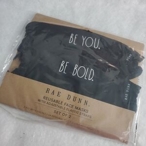 Rae Dunn "BE BOLD" Reusable Face Mask Set of 2